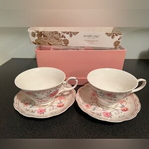 Shabby Chic New Porcelain  1 Tea Cup & 1 Saucer